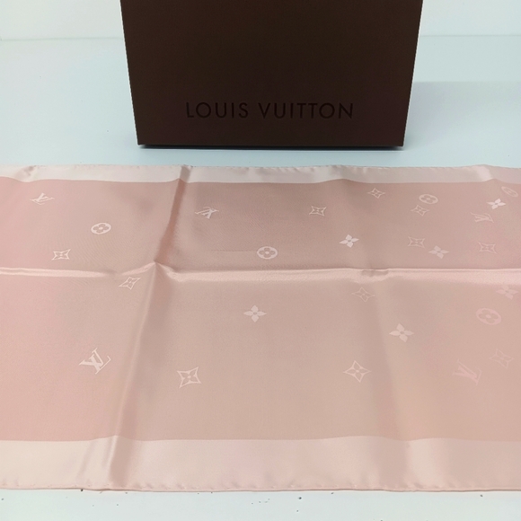 Louis Vuitton Women's Silk Wool Monogram Denim Scarf - Pink - Picture 2 of 13
